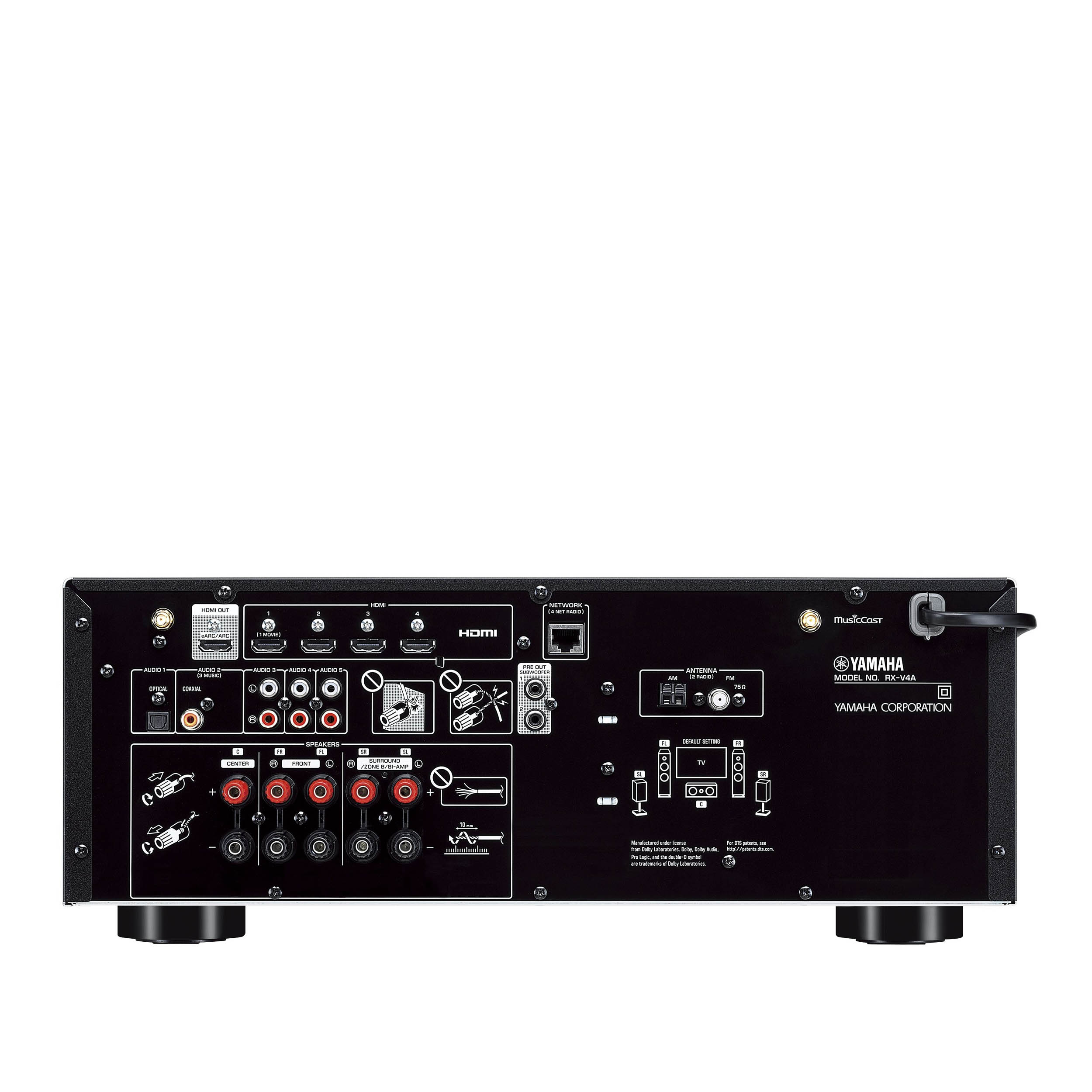 Amplificador Yamaha RX-V4A de 5.2 canales A / V de red con MusicCast