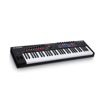 M-Audio Oxygen Pro 61: controlador de teclado MIDI USB de 61 teclas con pads de ritmo, perillas, botones y faders asignables por MIDI y paquete de software incluido