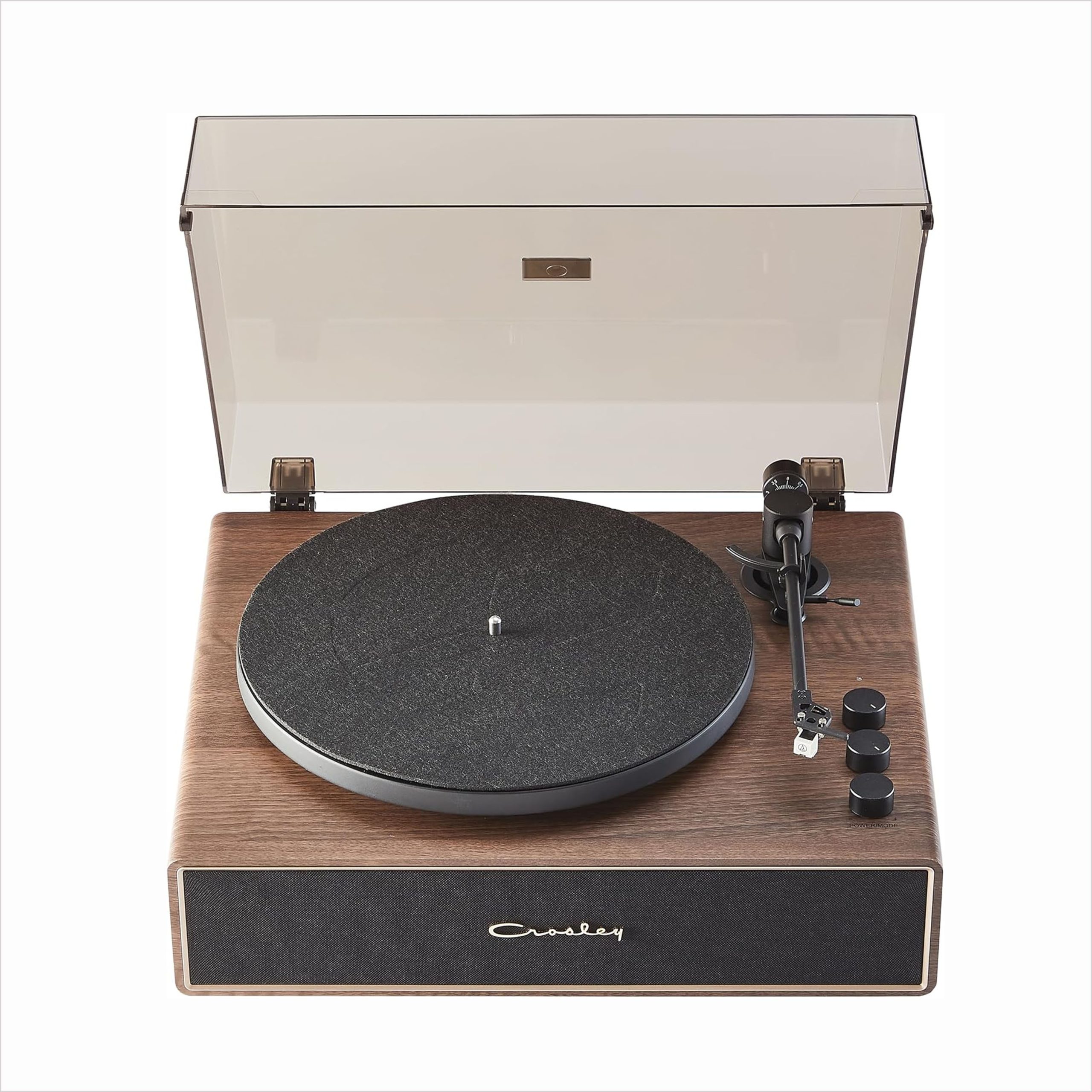 Crosley CR6046A-WAGL Tocadiscos Bluetooth de 2 velocidades con altavoces incorporados, nogal - Imagen 2